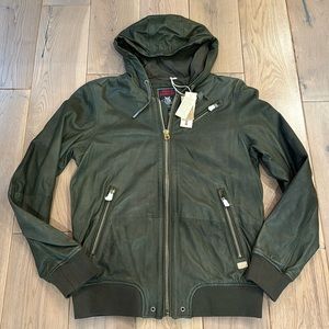 Diesel green nappa leather jacket
